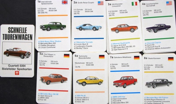Bielefelder Spielkarten "Schnelle Tourenwagen" Cardgame 1969 (2236)